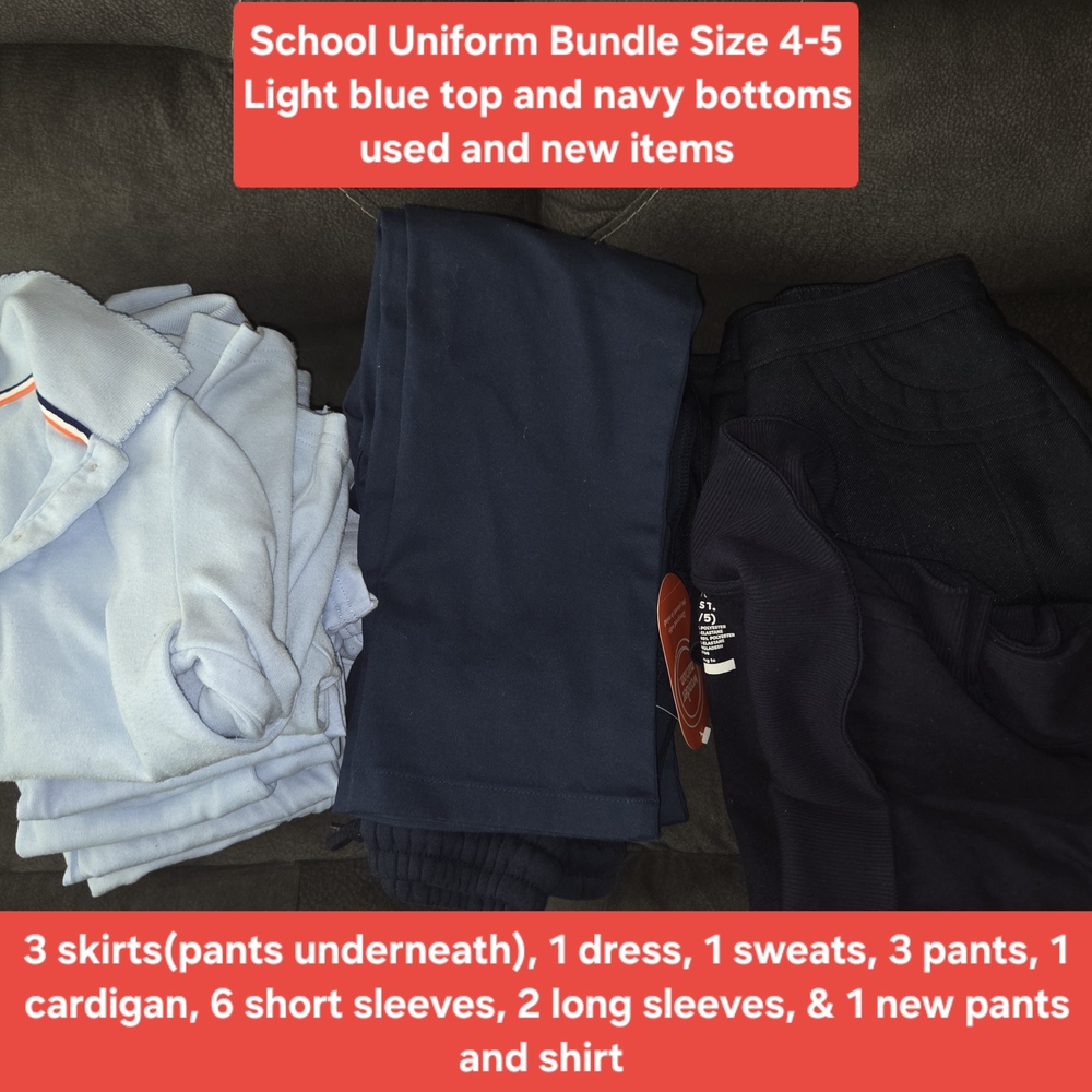 School Uniform Bundle with Light Blue and Navy Pieces